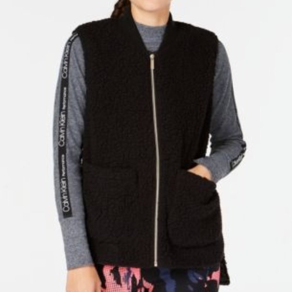 Vest L XL Calvin Klein Teddy Fleece Zip Up Hi Lo